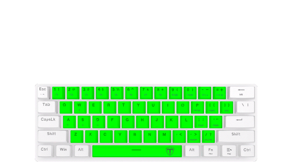 teclado bora white green